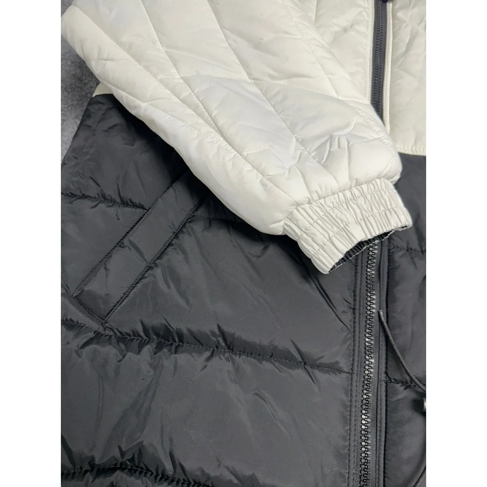 VTG Rooky‎ Men's Reversible Hooded Puffer Jacket Black Cream Size L - NEW
